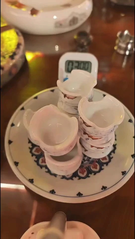 陶柴*釉下五彩茄托无包装不退换12