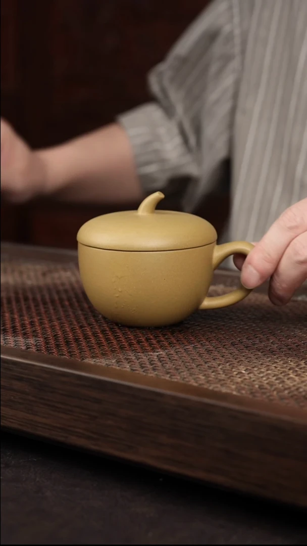 茶杯紫砂黄金段苹果盖杯