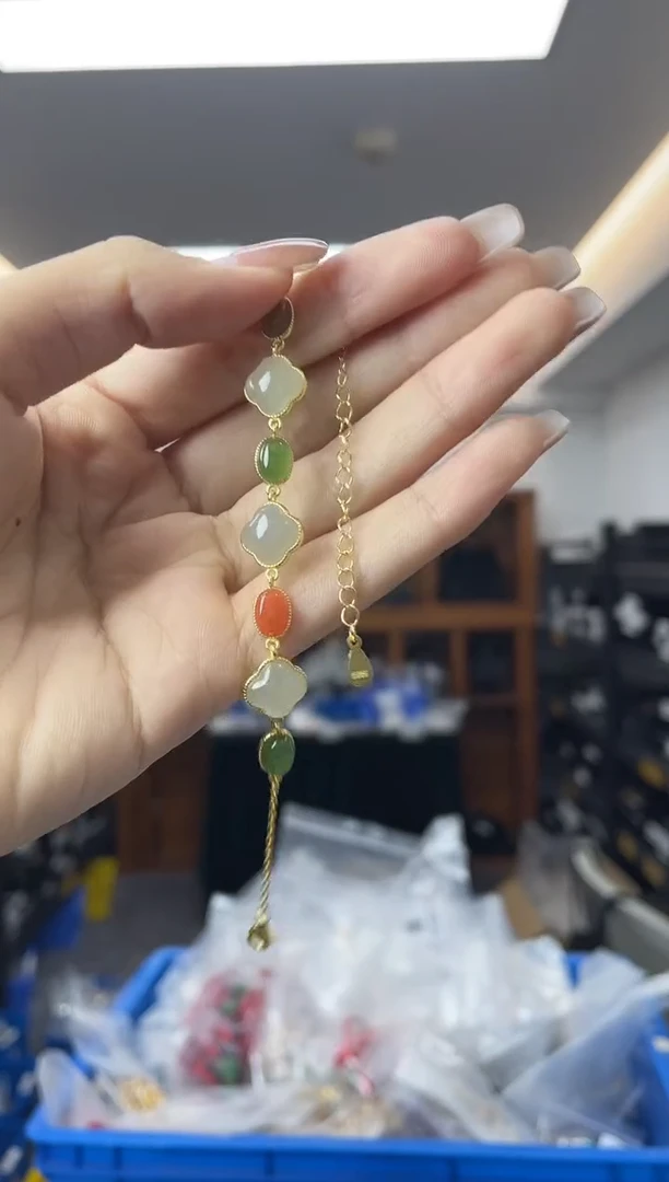 手链银S925镶嵌和田玉多样性一件发货