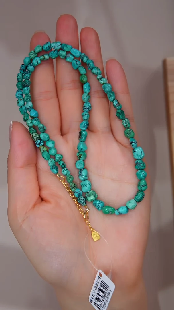 【闪购商品】绿松石项链银S925镀金镶嵌多样性发货