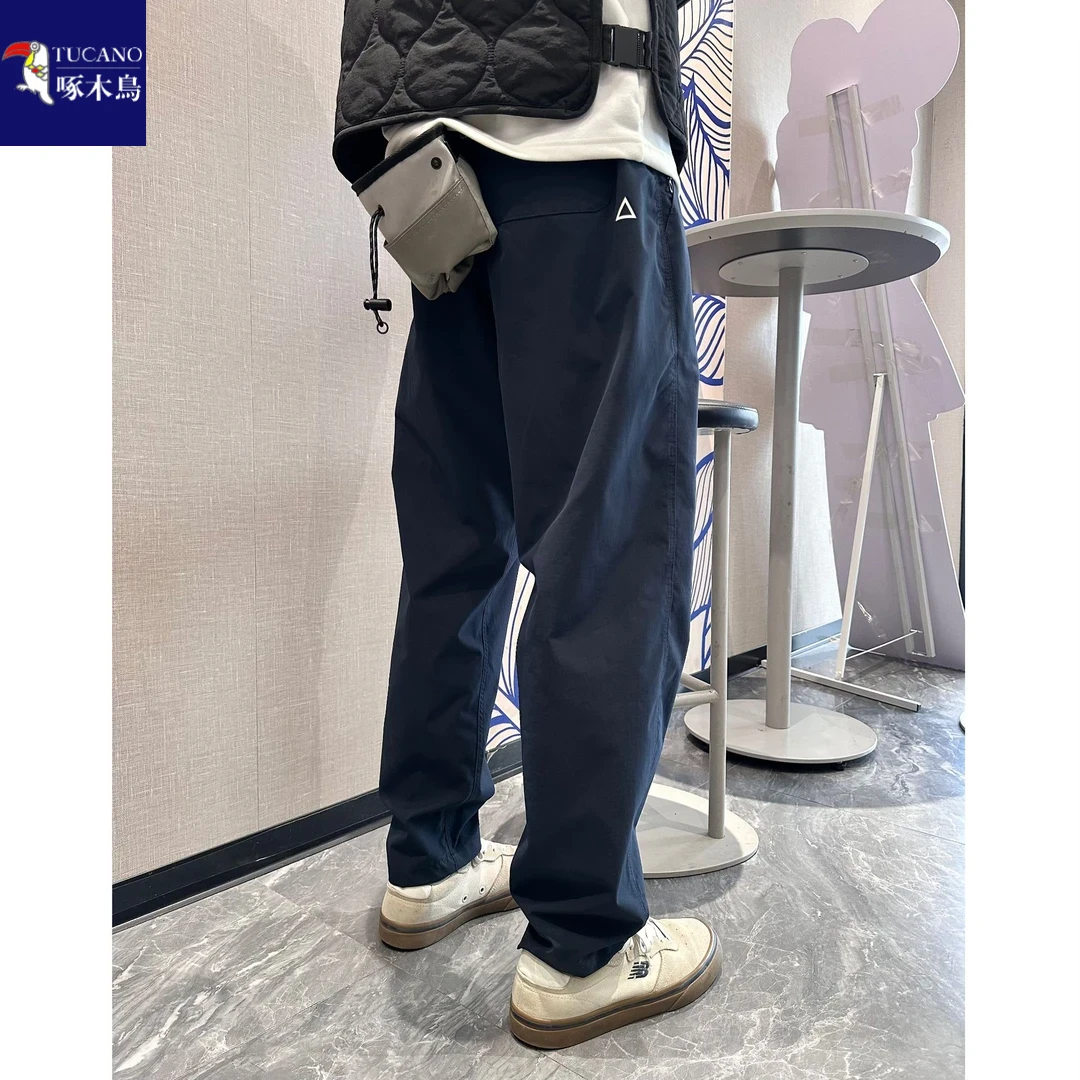 啄木鸟2025春季机能小三角白标宽松休闲裤美式工装长裤子男女同款