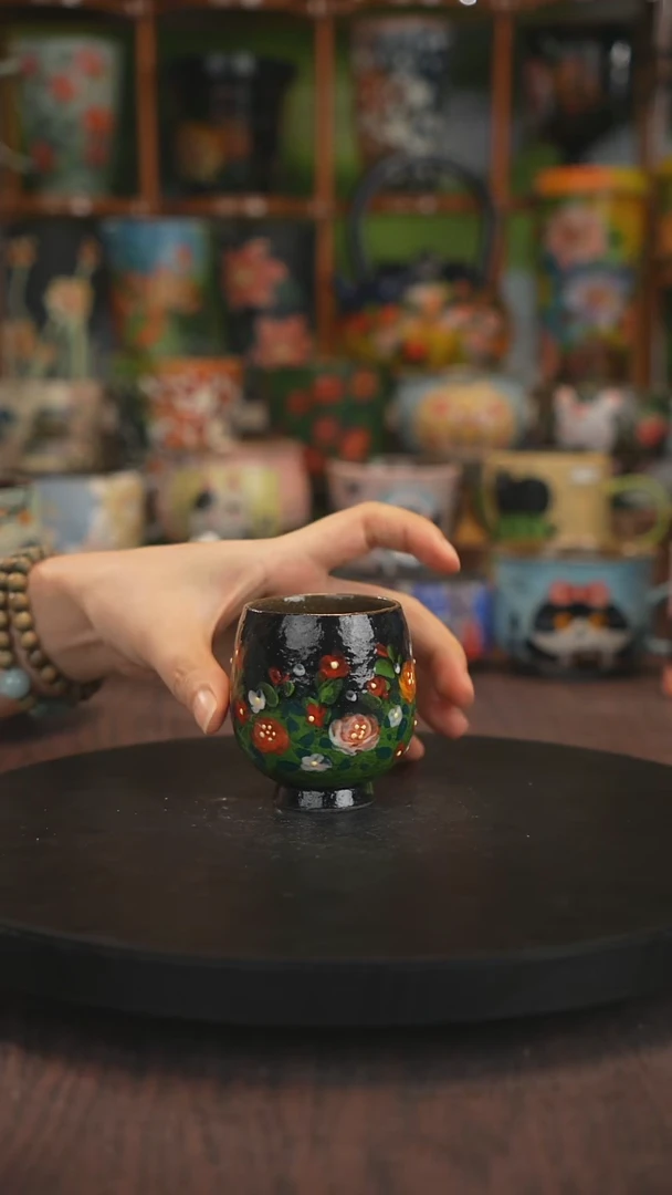 紫砂油画手绘釉下彩