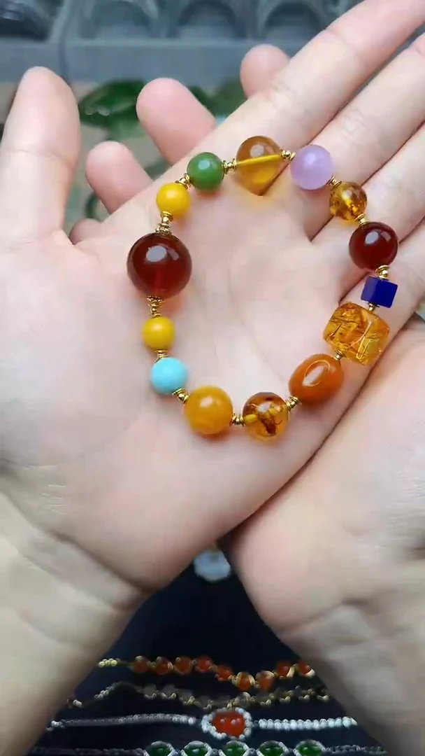 手串琥珀未镶嵌多宝手串 06