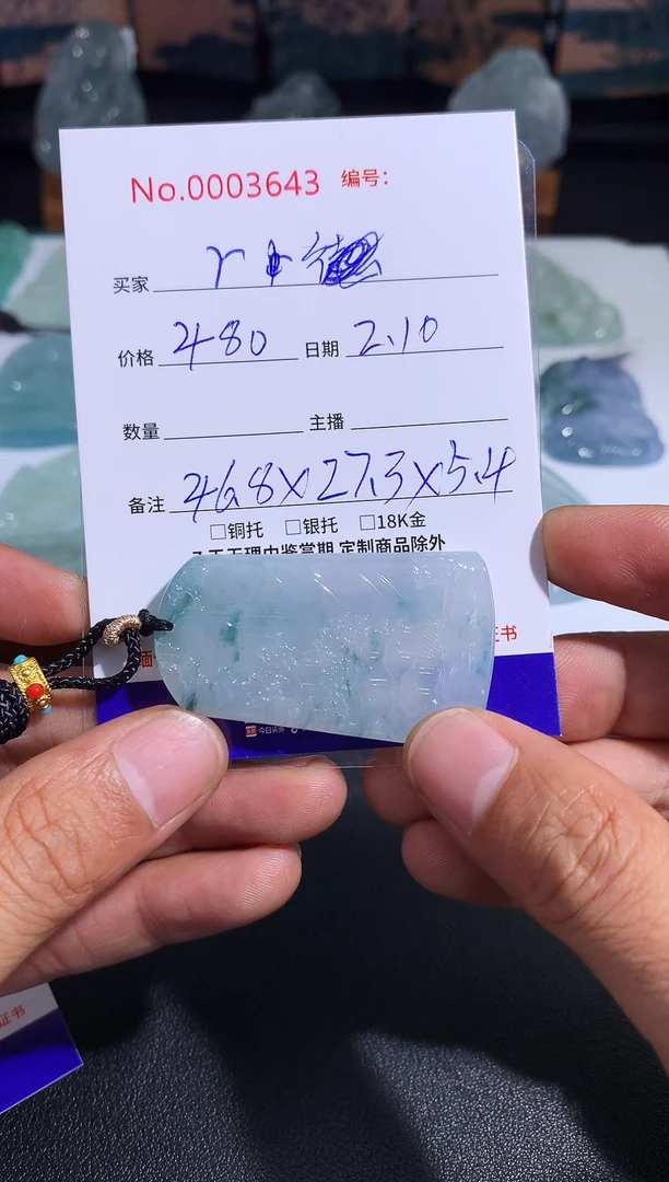 【闪购商品】翡翠颈饰未镶嵌山水