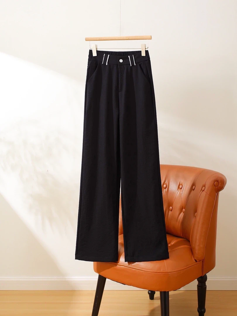 【格格专属】《天丝亚麻》夏季新款垂感直筒裤遮肉显瘦高腰窄版直筒裤