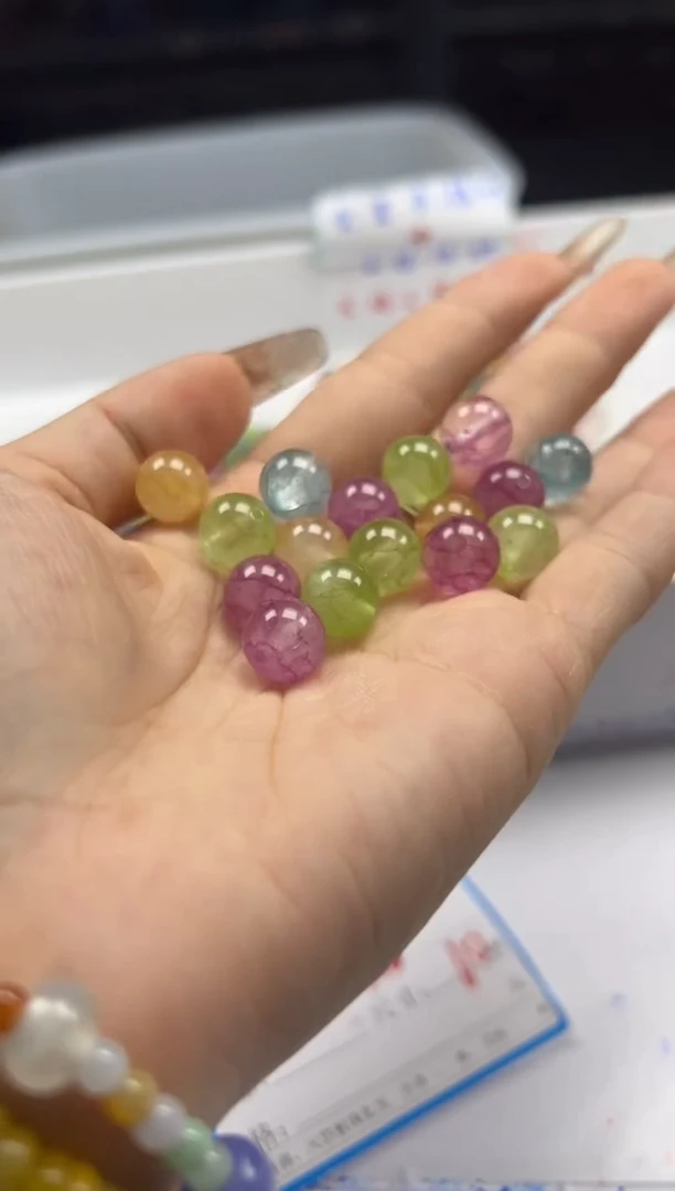 未镶嵌颈饰碧玺w2509彩虹碧玺10mm*20颗
