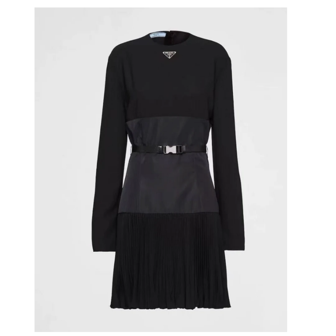 未使用 Prada/普拉达 双双臻选/yy00522/PRADA有腰带连衣裙/38S
