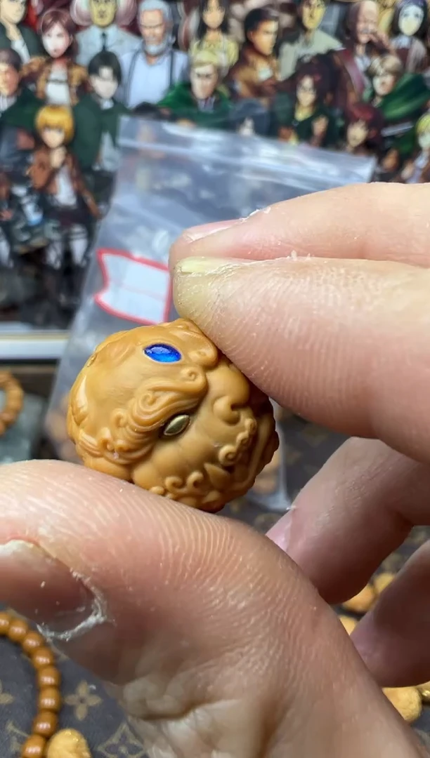 【闪购商品】猴头核桃吊坠苍龙 唐狮  蓝色
