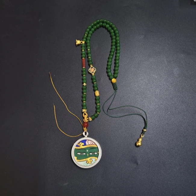 TK27-绿度母佛眼唐卡吊坠
