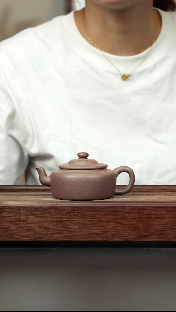 紫砂茶壶桃花泥 紫色 旭帽