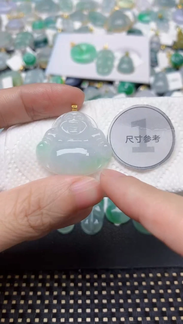 颈饰18K金镶嵌翡翠天然缅甸A货翡翠