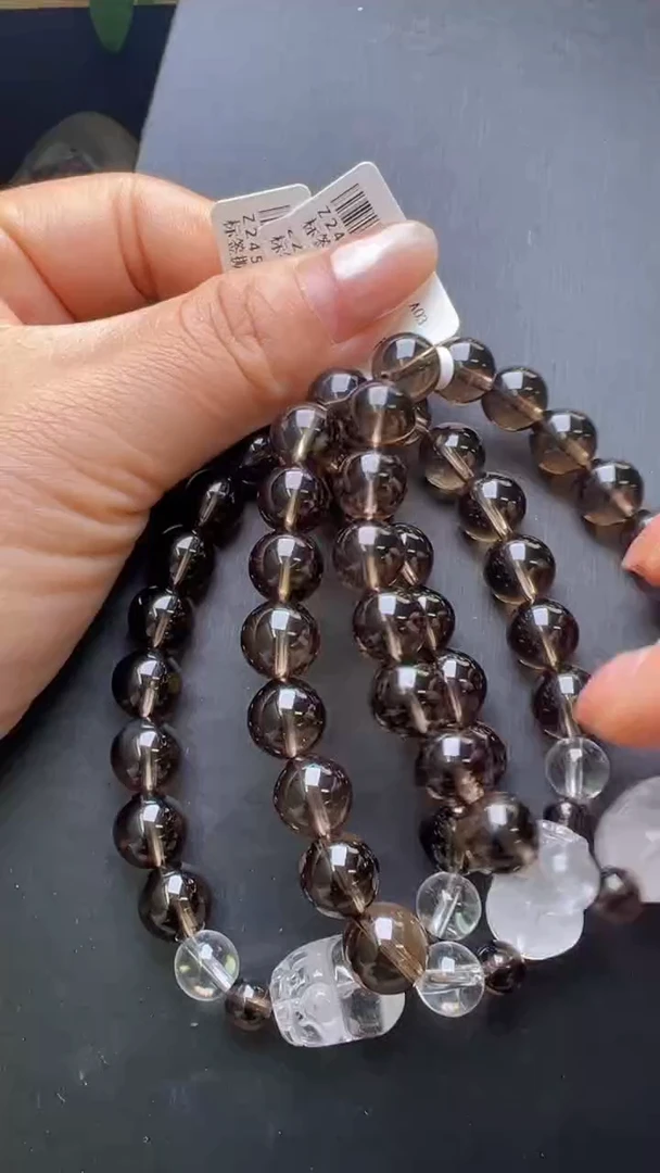 手串未镶嵌水晶茶水晶四喜手串 多样性发一Z24543