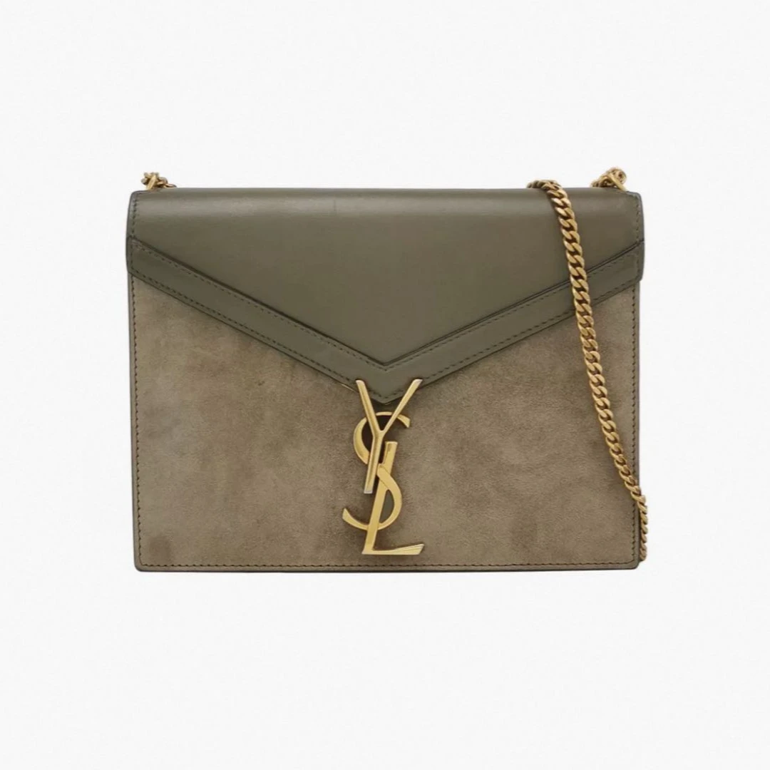 99新 YSL/圣罗兰 圣罗兰Cassandra链条包军绿色22×16