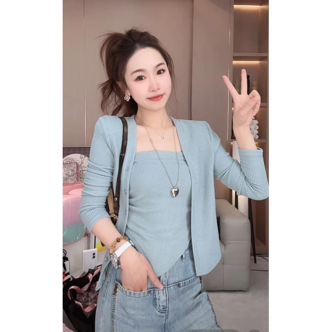 【叠穿艺术】丸子璐春季新款时尚休闲上衣套装预WZLC5ZZS0211A