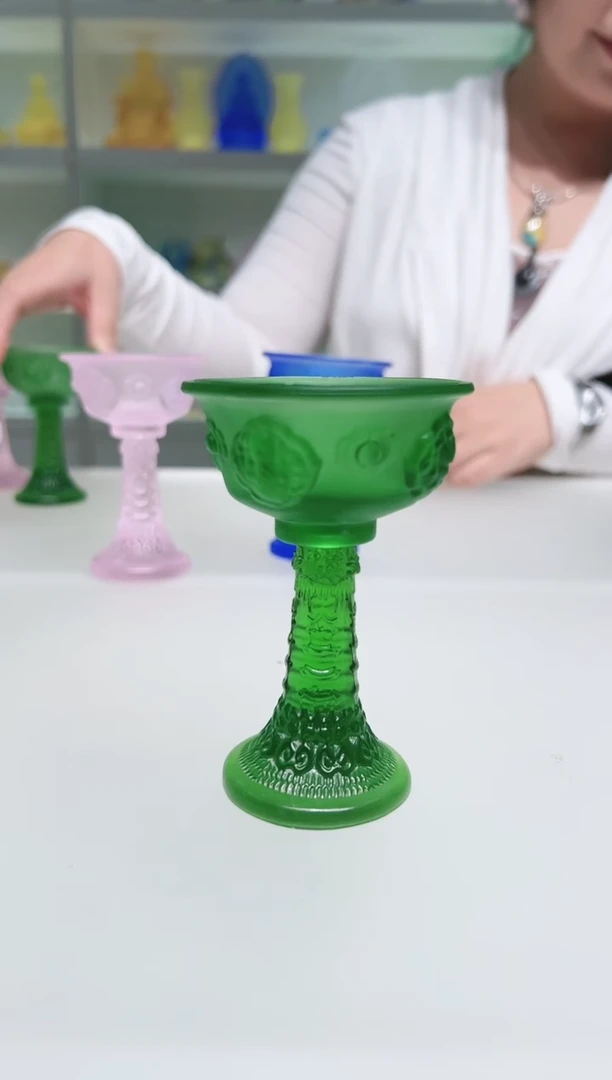 手工艺品琉璃古法琉璃高脚杯供水杯