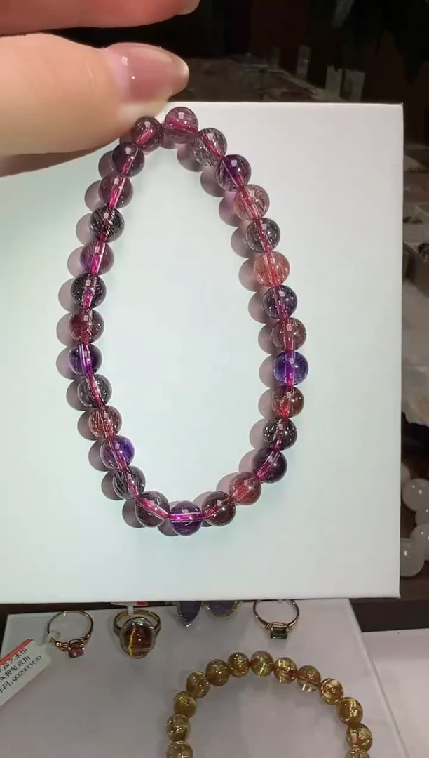 水晶手串未镶嵌QG超七手串6m+   M54093X