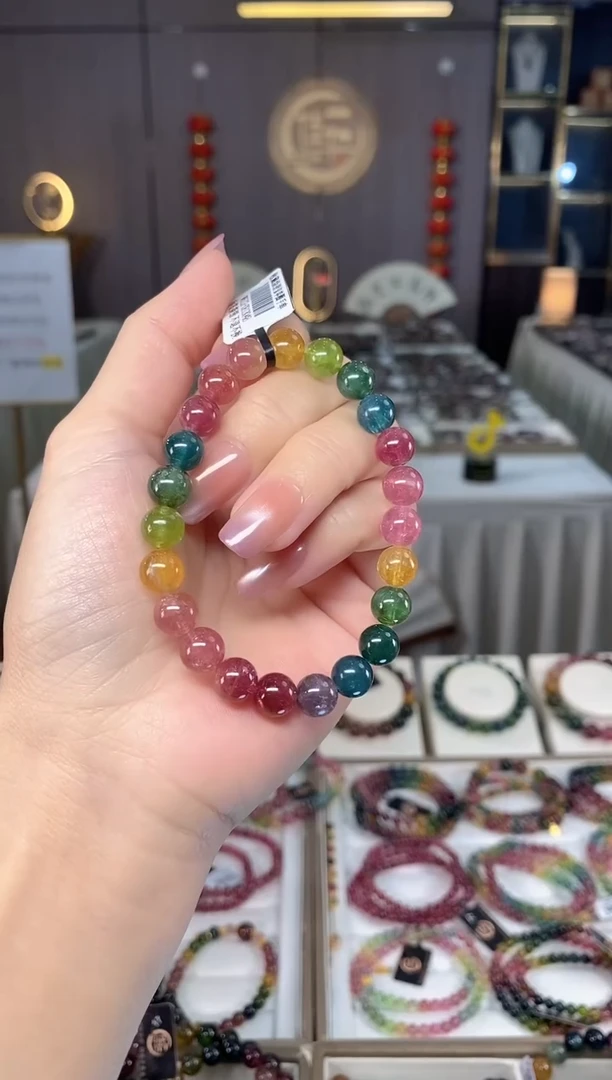 未镶嵌老矿碧玺单圈手串8mm+碧玺hon多样性发一条