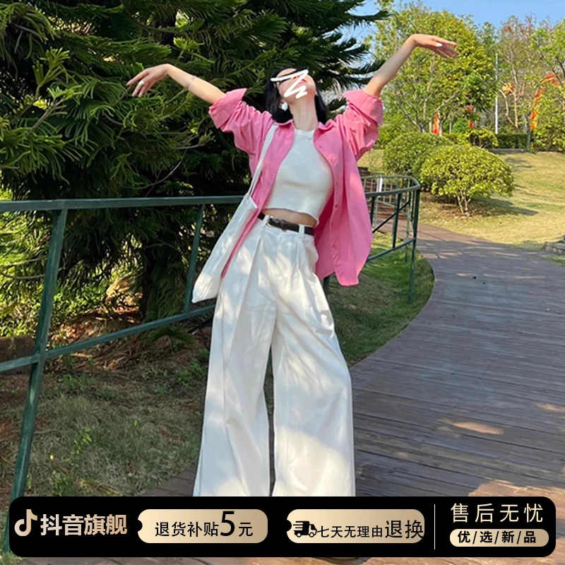 法式粉色衬衣2025早春新款设计感小众长袖上衣防晒衬衫外套女夏季