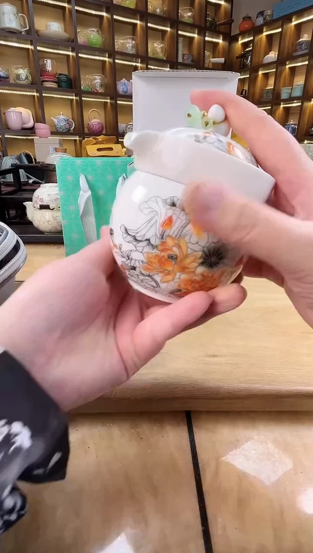 【闪购商品】瓷理陶里 水墨金莲旅行套装