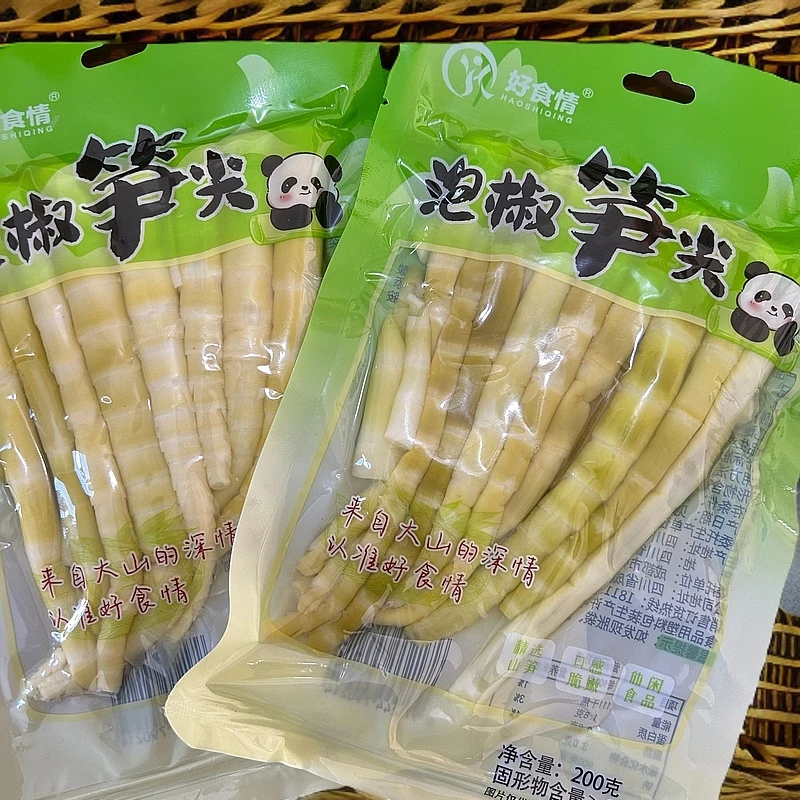 泡椒笋尖鲜脆好吃鲜嫩即食竹笋低卡低脂休闲解馋零食