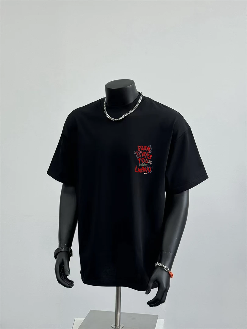 230g！重磅不透夏季潮流简约美式情侣趣味短袖t恤百搭宽松上衣透气