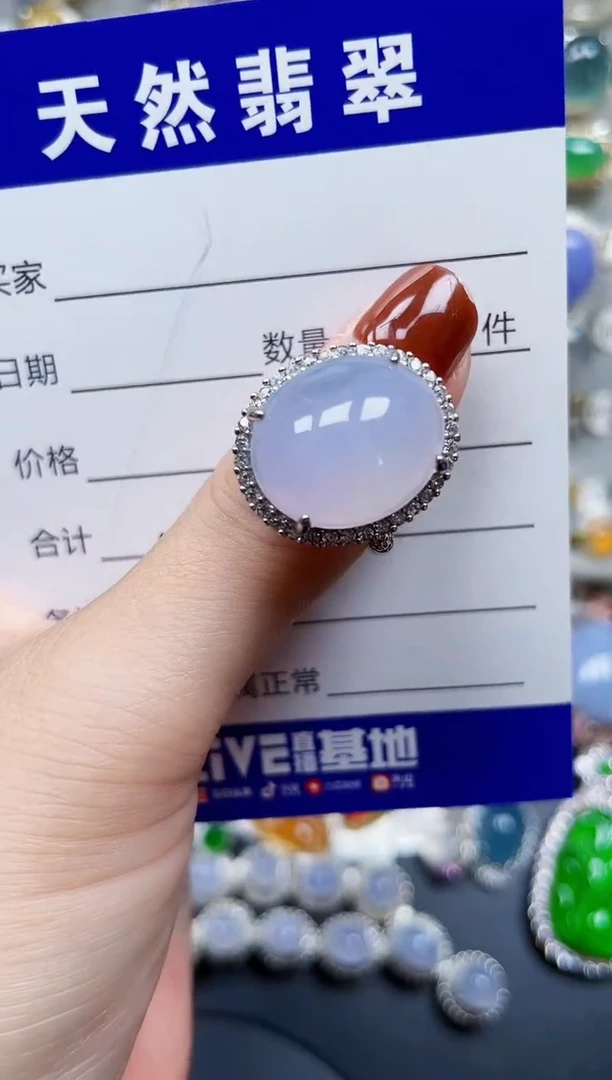 银S925镶嵌戒指翡翠655