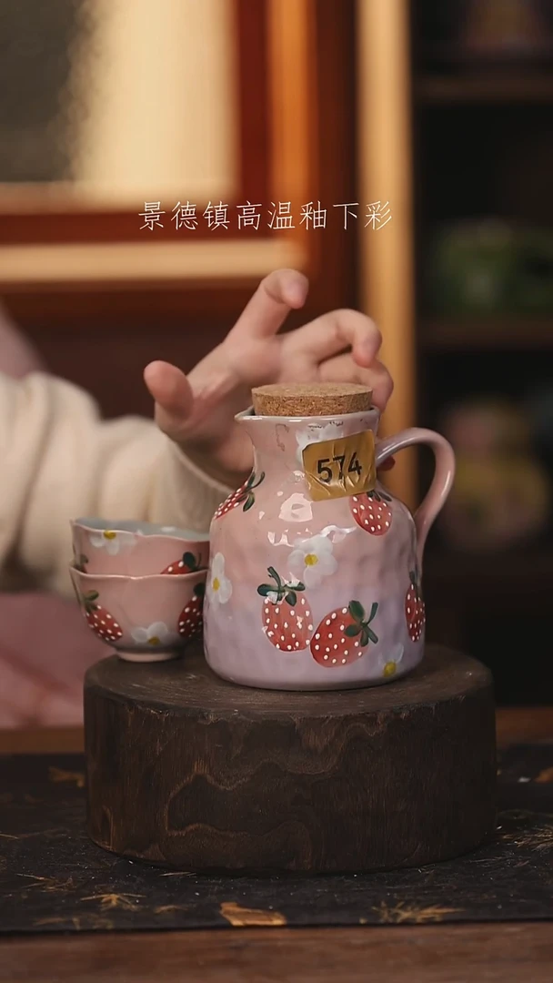 陶瓷景德镇高温釉下手绘陶瓷@L574@