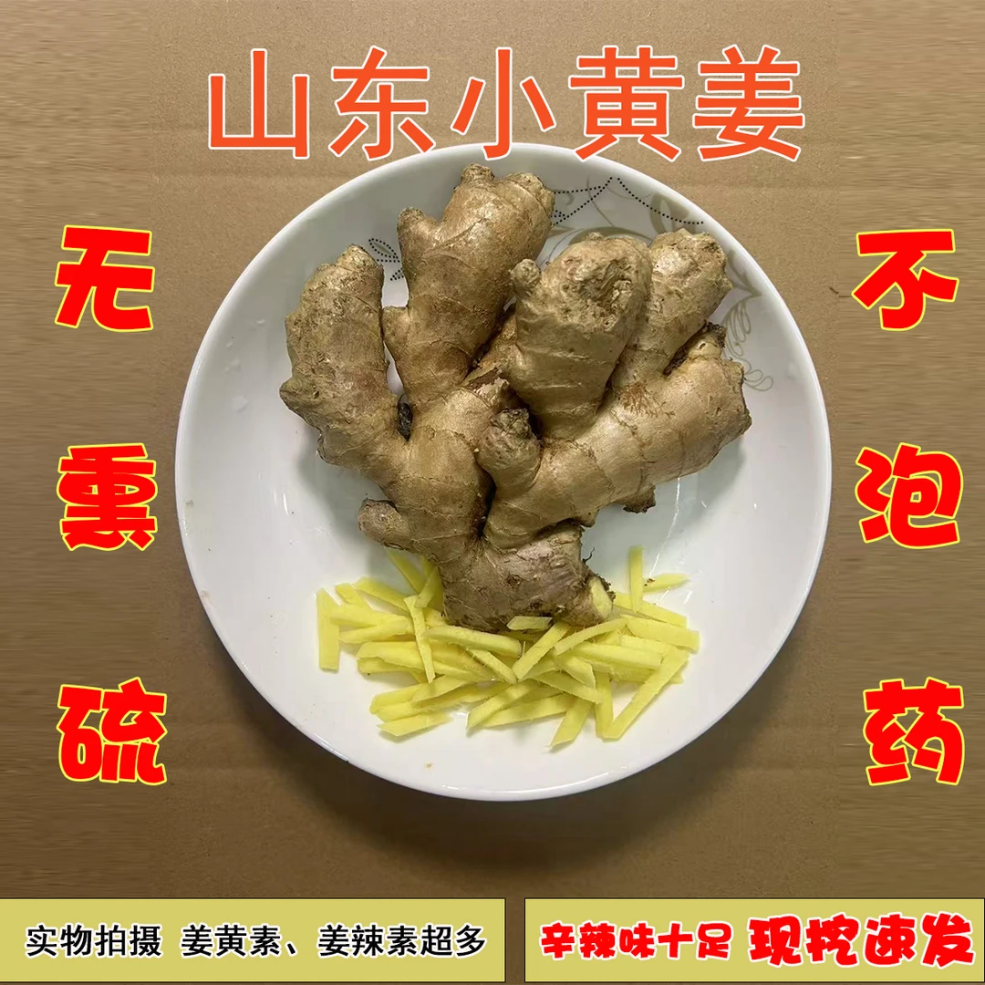 山东小黄姜产地直供现挖现发辛辣味十足(500克精品中块姜)