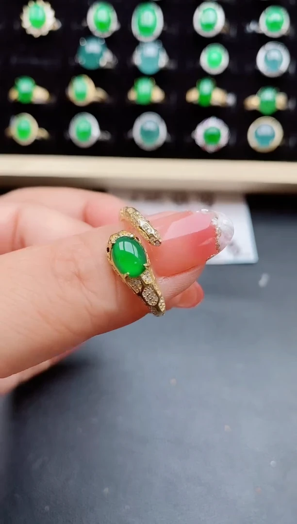 【闪购商品】翡翠戒指银S925镶嵌665656