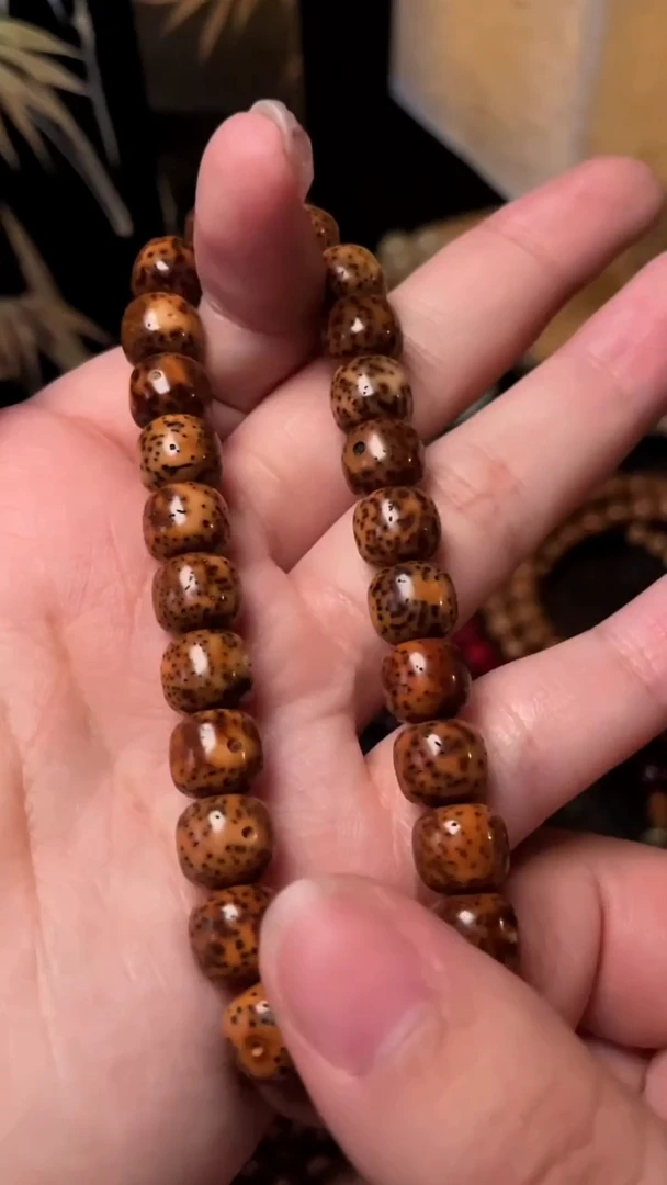 手串星月菩提精工级花皮桶珠9*8手串