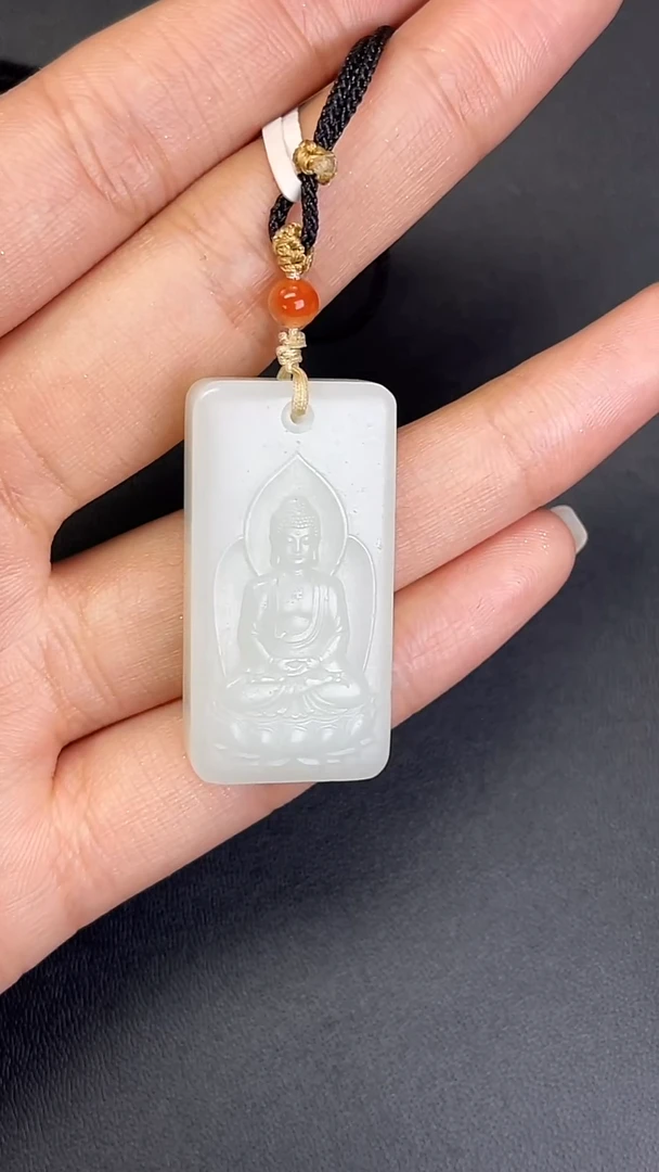 颈饰未镶嵌和田玉707359#和田玉精雕大日如来吊坠多人