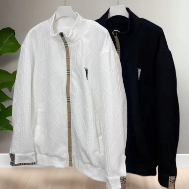 秋季新品时尚男士立领外套透气户外白色秋冬男款长袖上衣男装新款