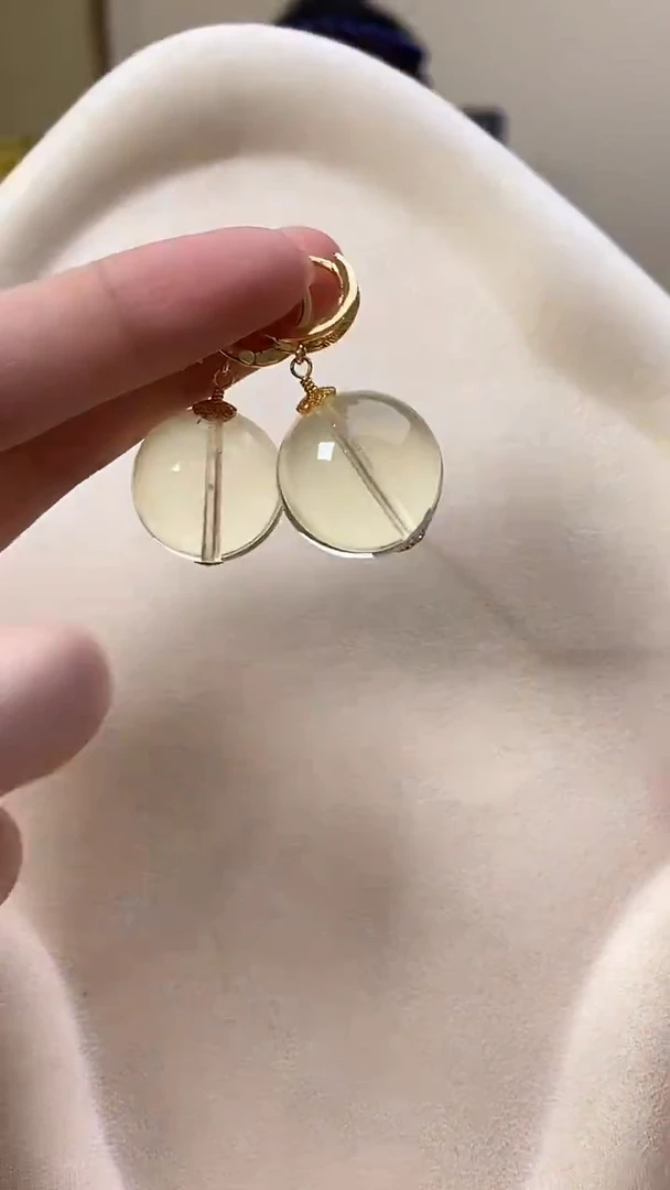 琥珀未镶嵌耳饰耳环