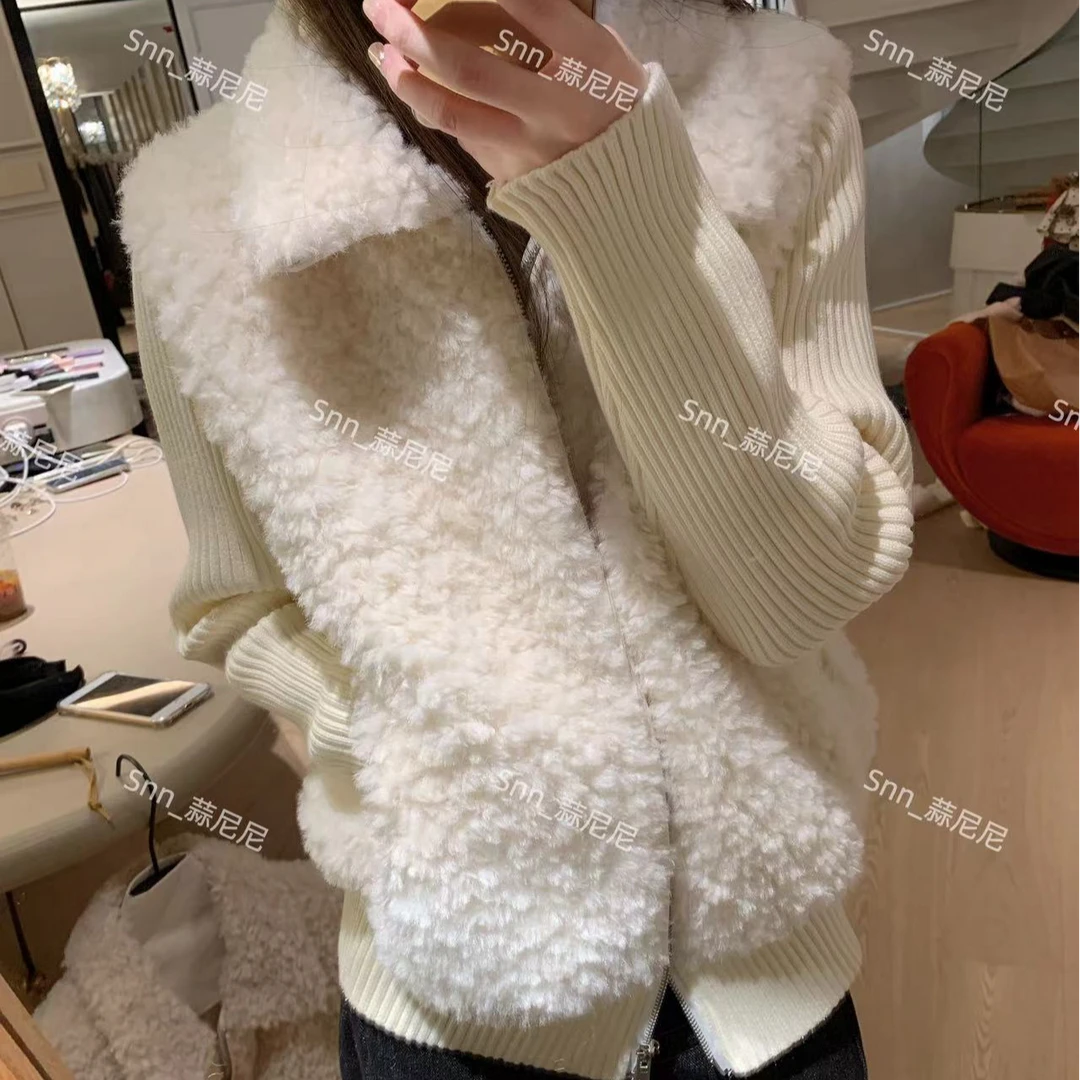 【溯源码羽绒】这一版是最显瘦的加厚针织羊羔秋冬外套女25W626