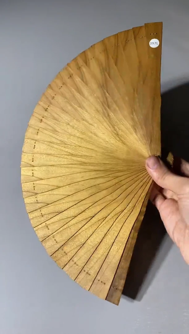 【闪购商品】金丝楠木雕397号18cm金丝楠木小叶桢楠扇子