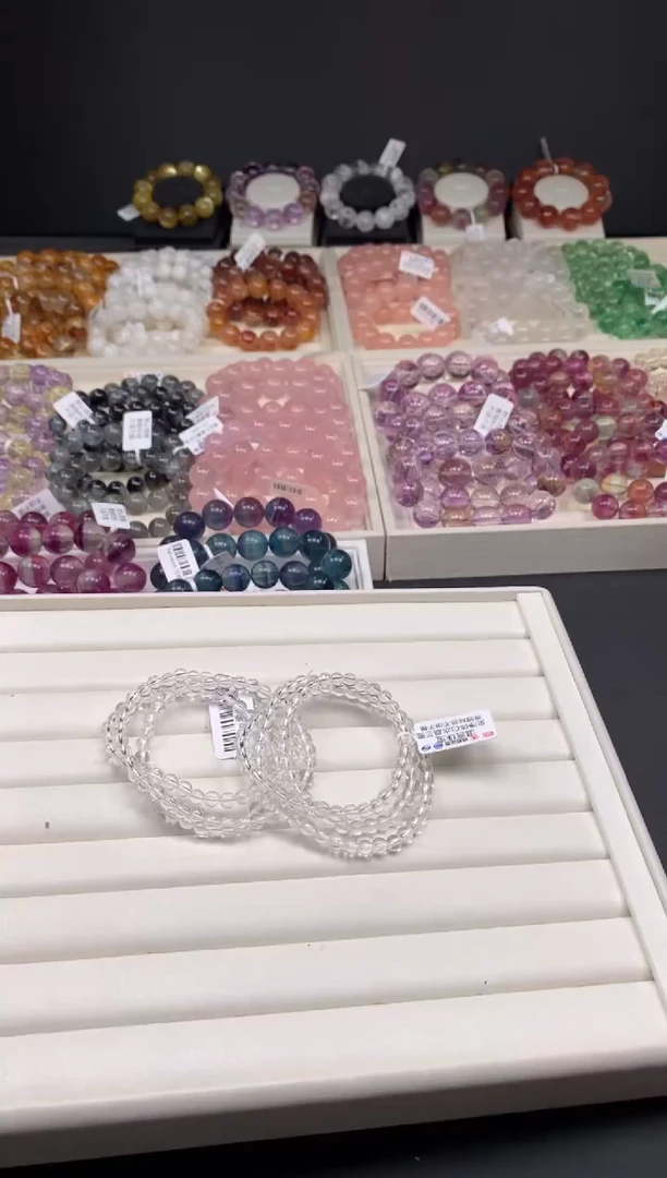 【闪购商品】水晶手链未镶嵌多样性发一白水晶多圈5m，A83