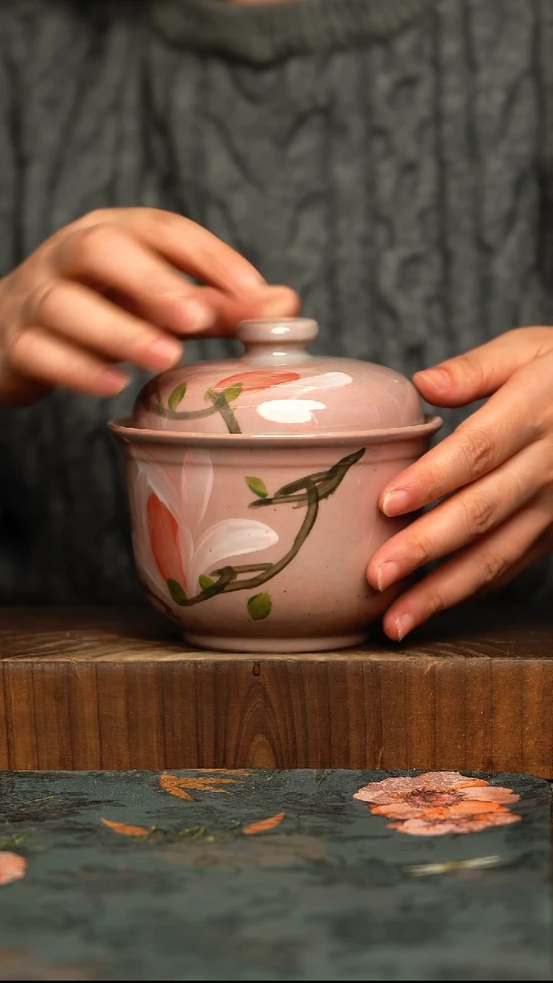 杯釉下彩手工手绘同款陶器