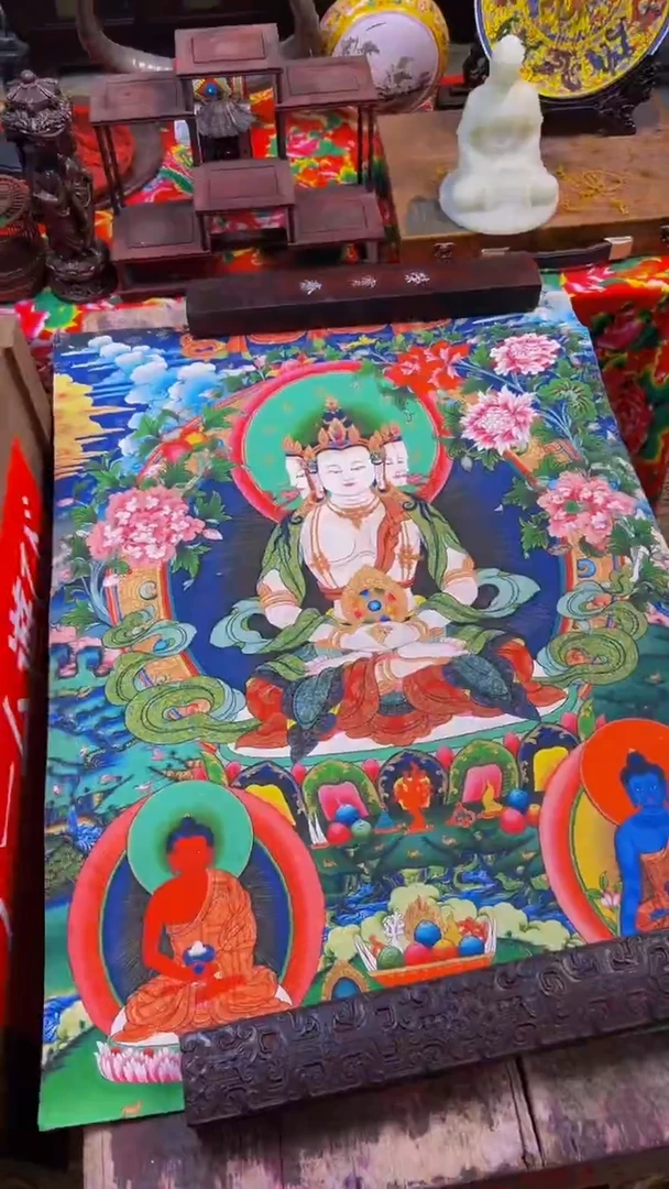 装裱画精品绘画手工唐卡链接-----大日如来