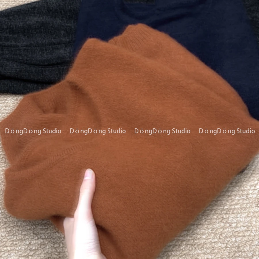 特！售完无补！后领珍珠圆领套头纯色宽松长袖针织衫毛衣 950