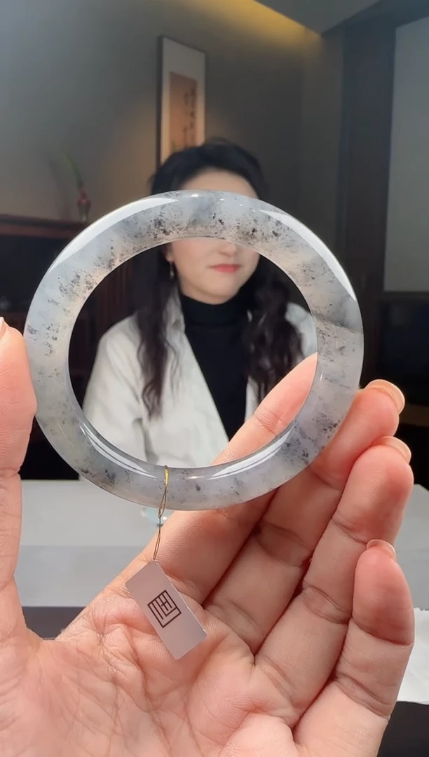 未镶嵌手镯翡翠水墨乌鸡