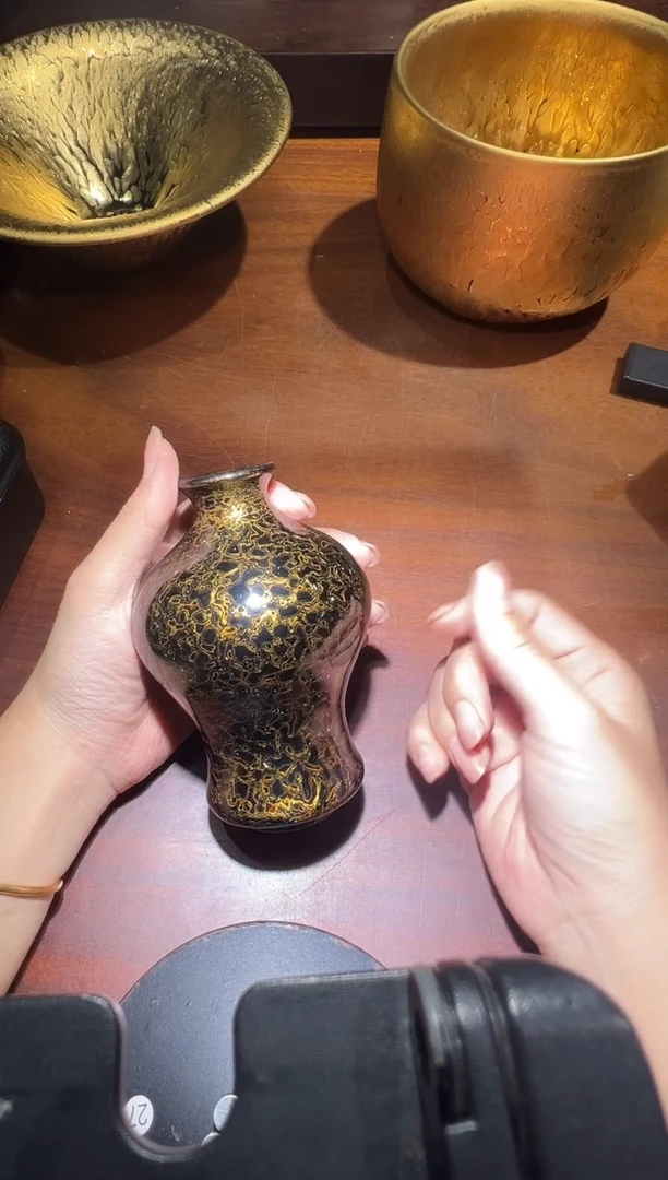 茶盏李英老师金油滴作品148