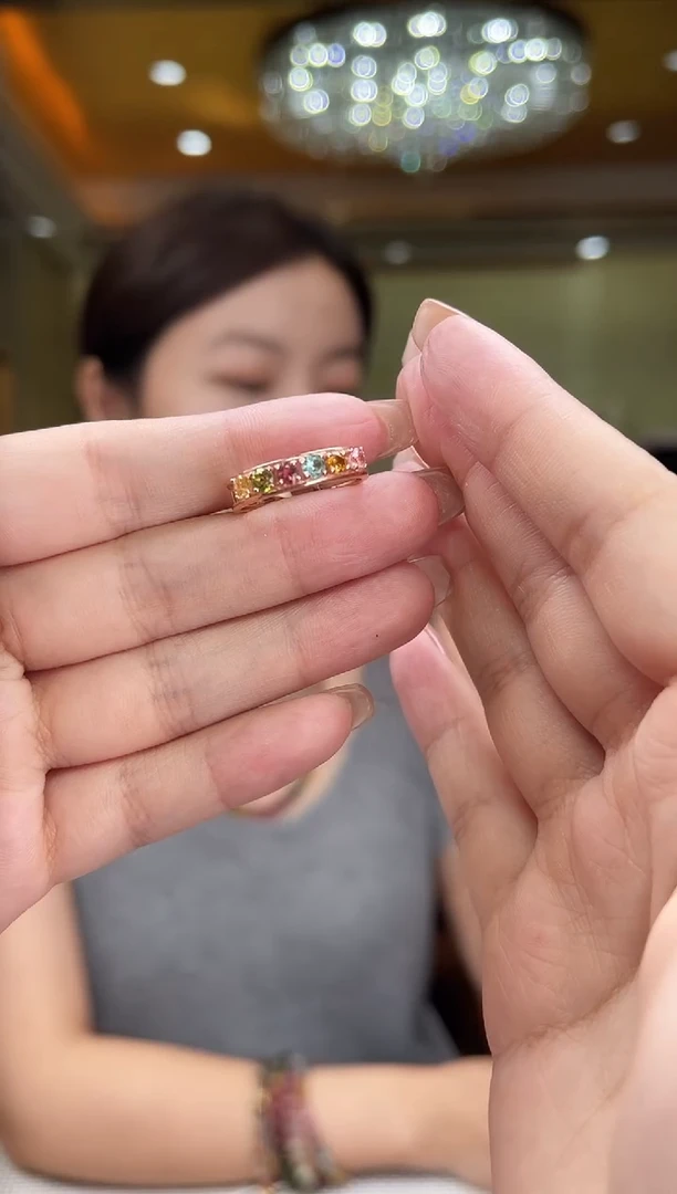 银S925镶嵌/碧玺戒指多样性发货