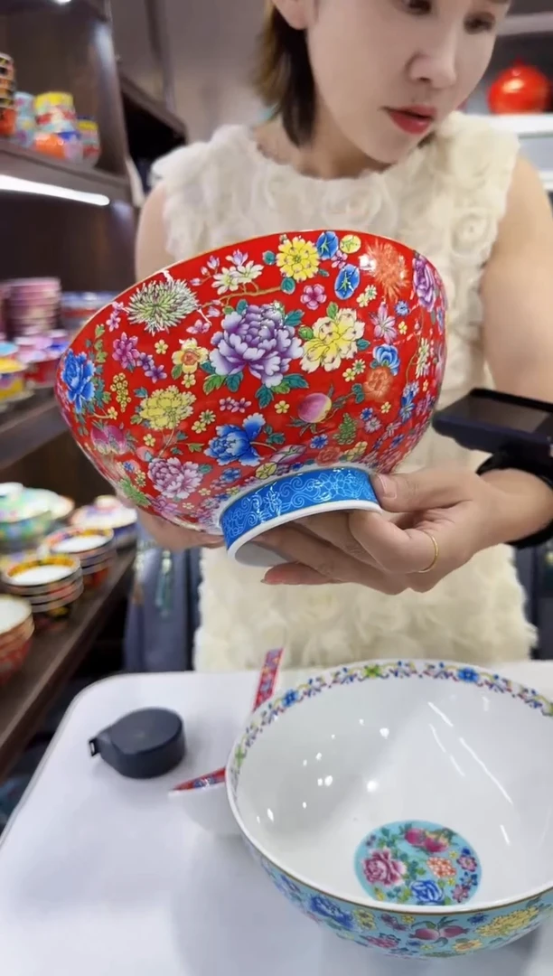 珐琅 8英寸大汤碗一只