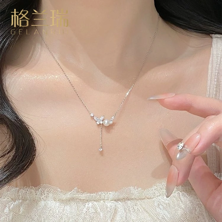 格兰瑞 坠链均足银 99纯银蝴蝶项链女轻奢小众高级感送女生日礼物