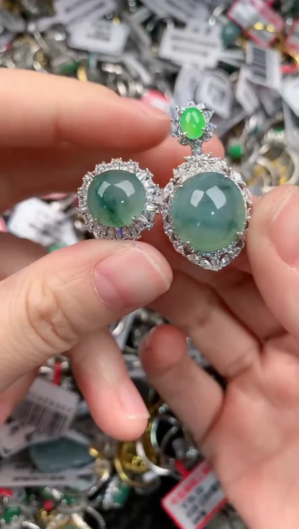 银S925镶嵌戒指翡翠333--6