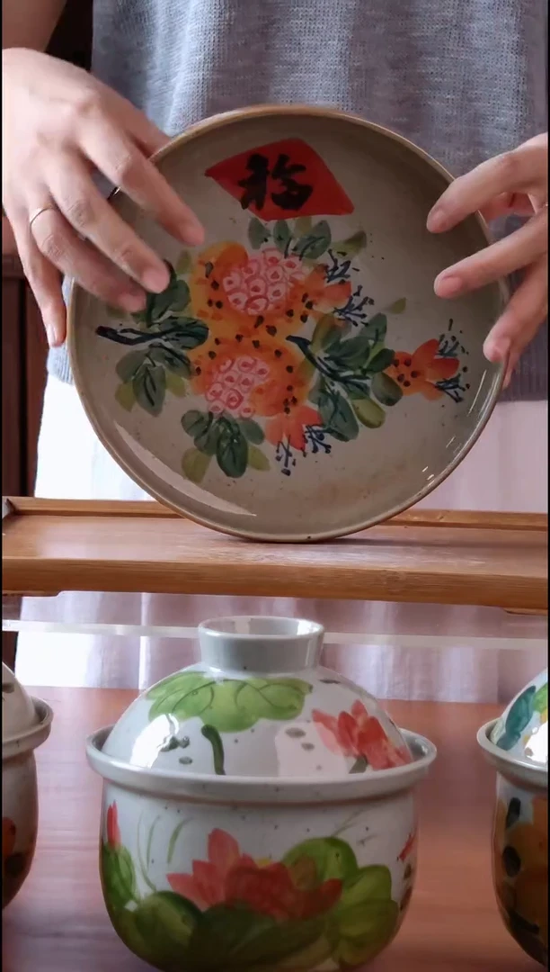 碟景德镇手绘釉下五彩餐具