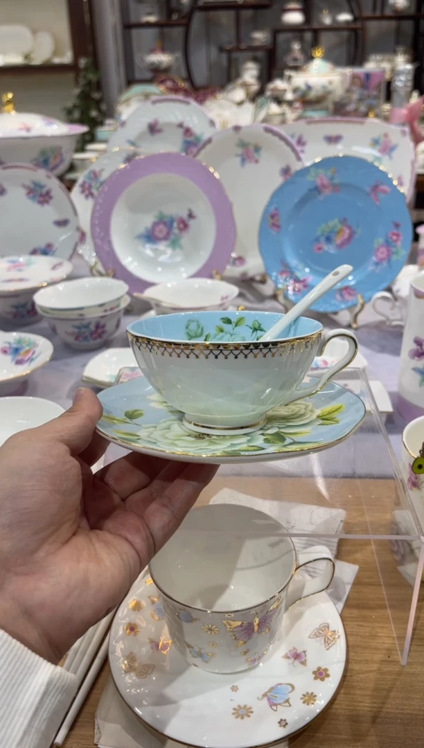 45%以上骨粉骨瓷咖啡杯碟配白勺