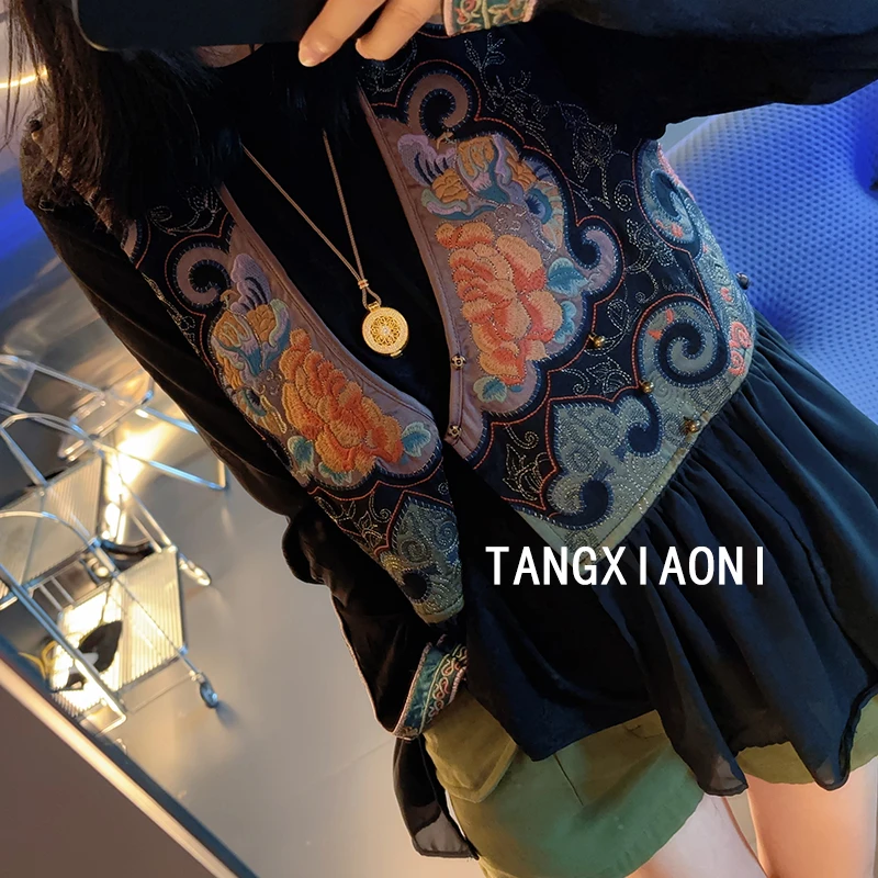 3店 渠道货 【小南瓜】 盘绣蝶 荷叶马甲