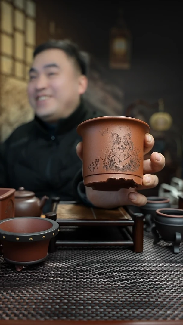 紫砂花盆長木軒精品紫砂10.6*8.5内口8.5*7