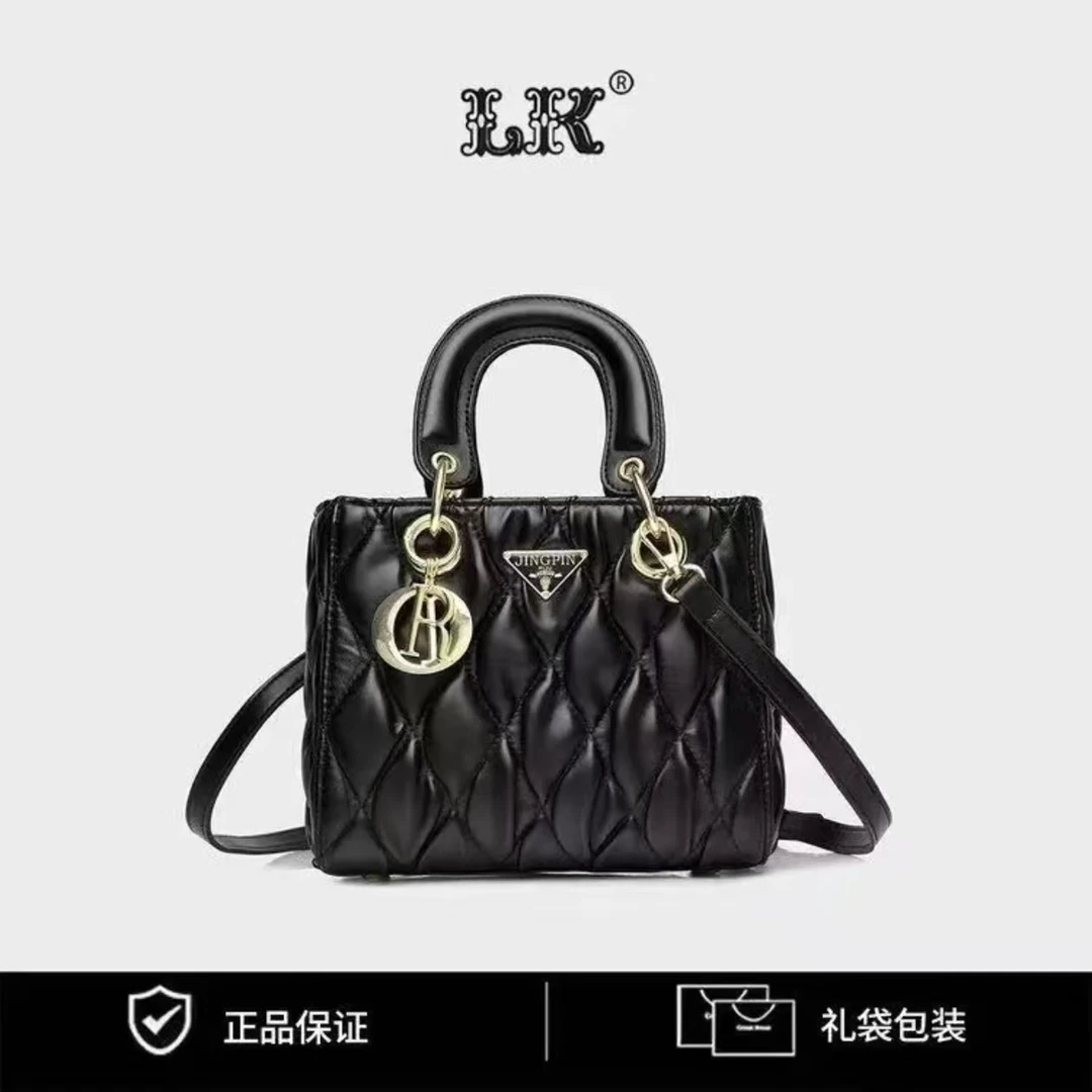 正品新款时尚百搭名媛小香风轻奢单肩斜挎手提包戴妃气质四格